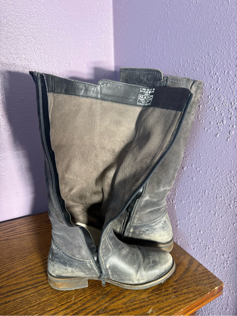 Marc Germany gray Leather Gore-Tex Boots Size 38 (US 7.5) Waterproof vintage